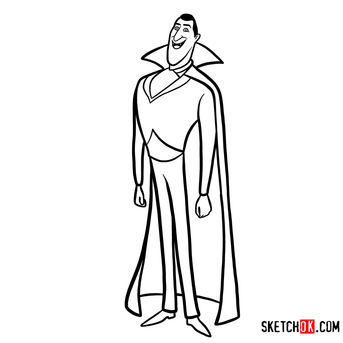 How to draw Vlad Dracula Tepes - Sketchok easy drawing guides