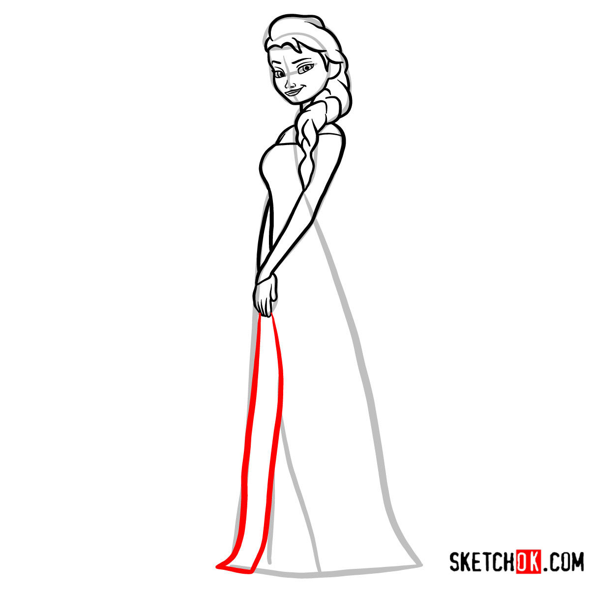 How to draw Princess Elsa | Frozen - step 07