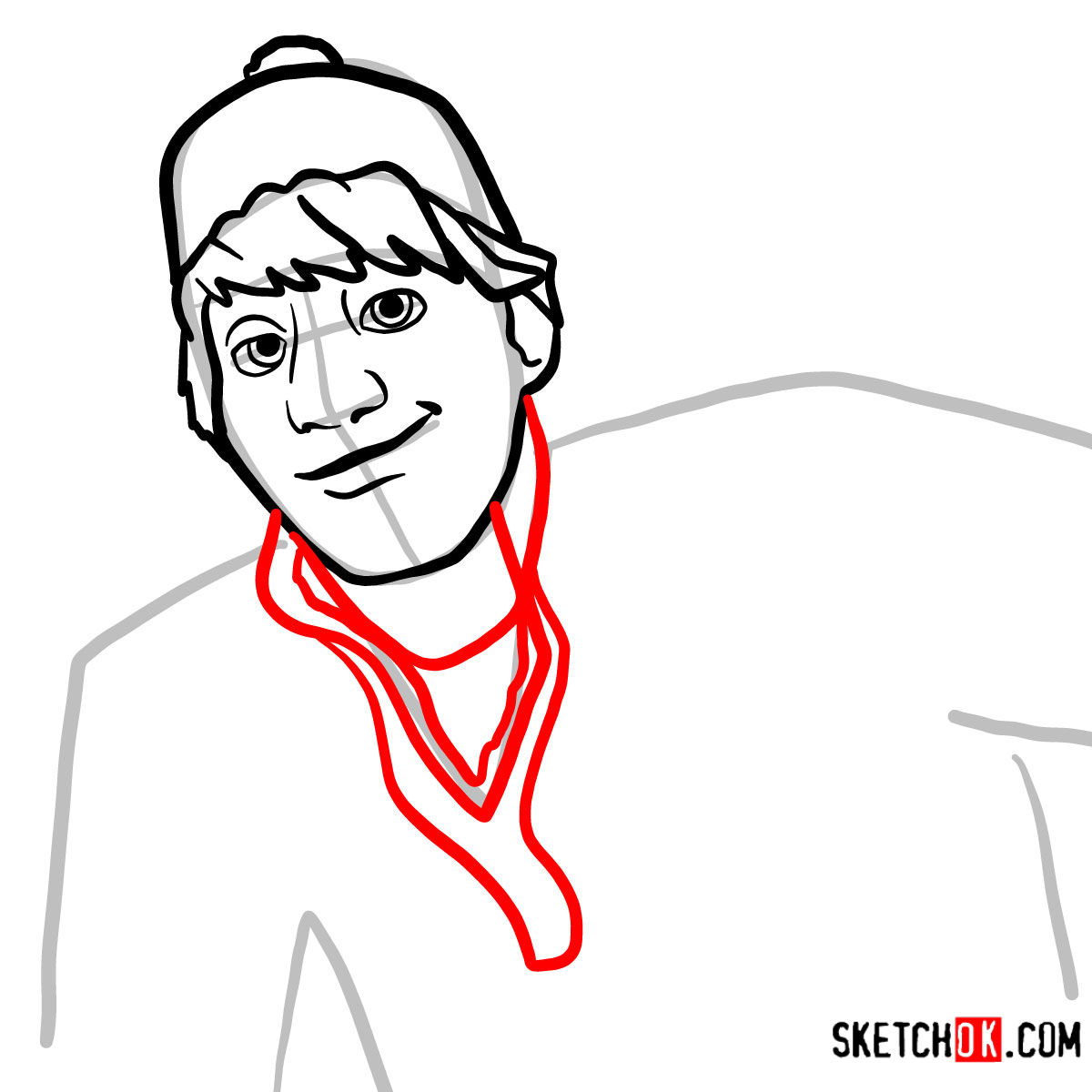 How to draw the face of Kristoff | Frozen - step 05