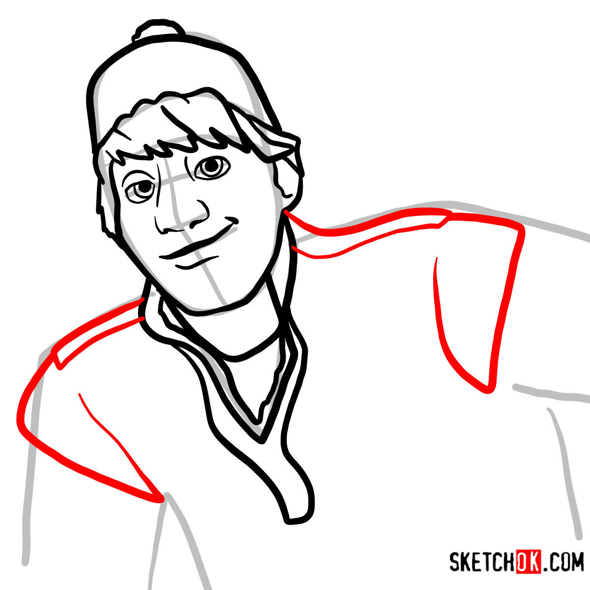 How to draw the face of Kristoff | Frozen - step 06
