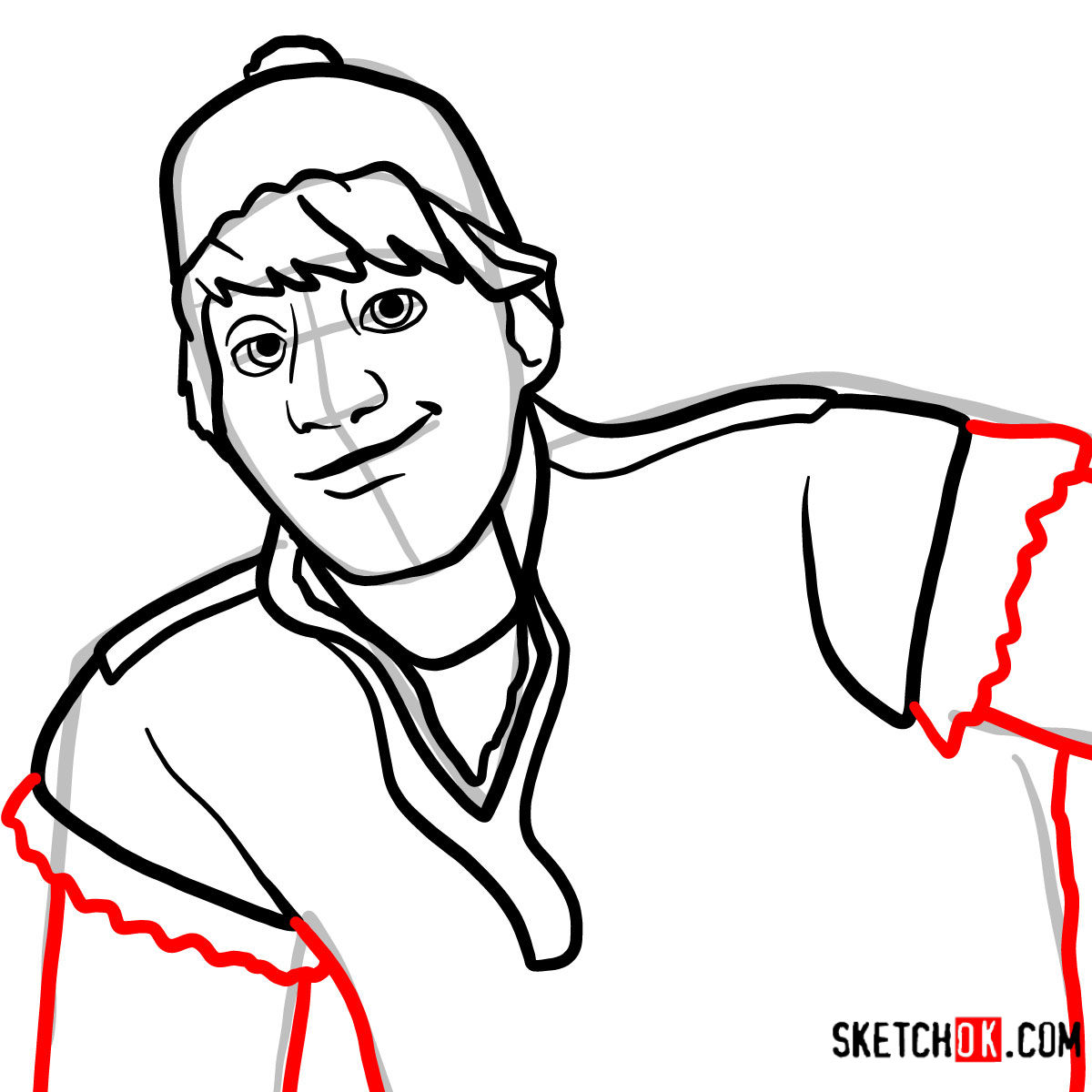 How to draw the face of Kristoff | Frozen - step 07