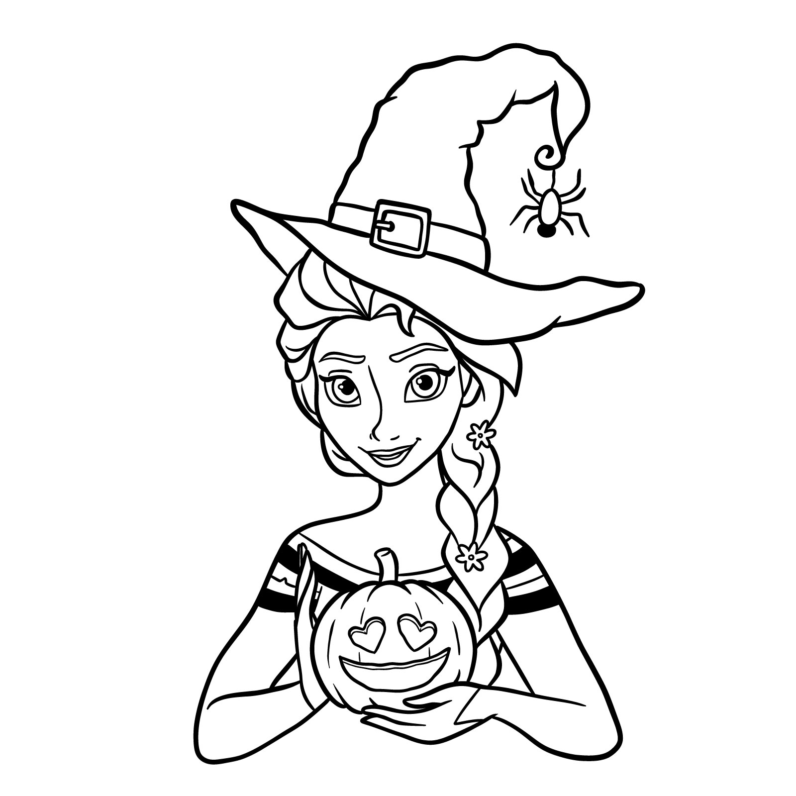How to Draw Witch Elsa on Halloween - final step