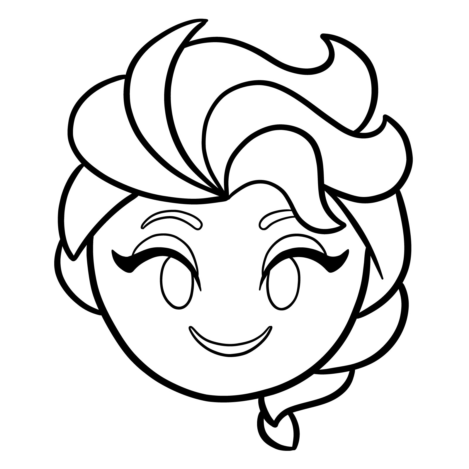 Easy drawing of Elsa Emoji from Disney Emoji Blitz - final step