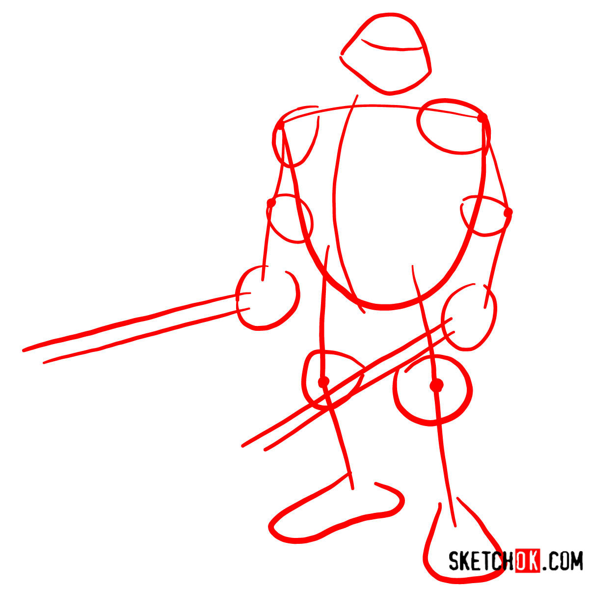 How to draw Leonardo with Ninjatos | TMNT - step 01