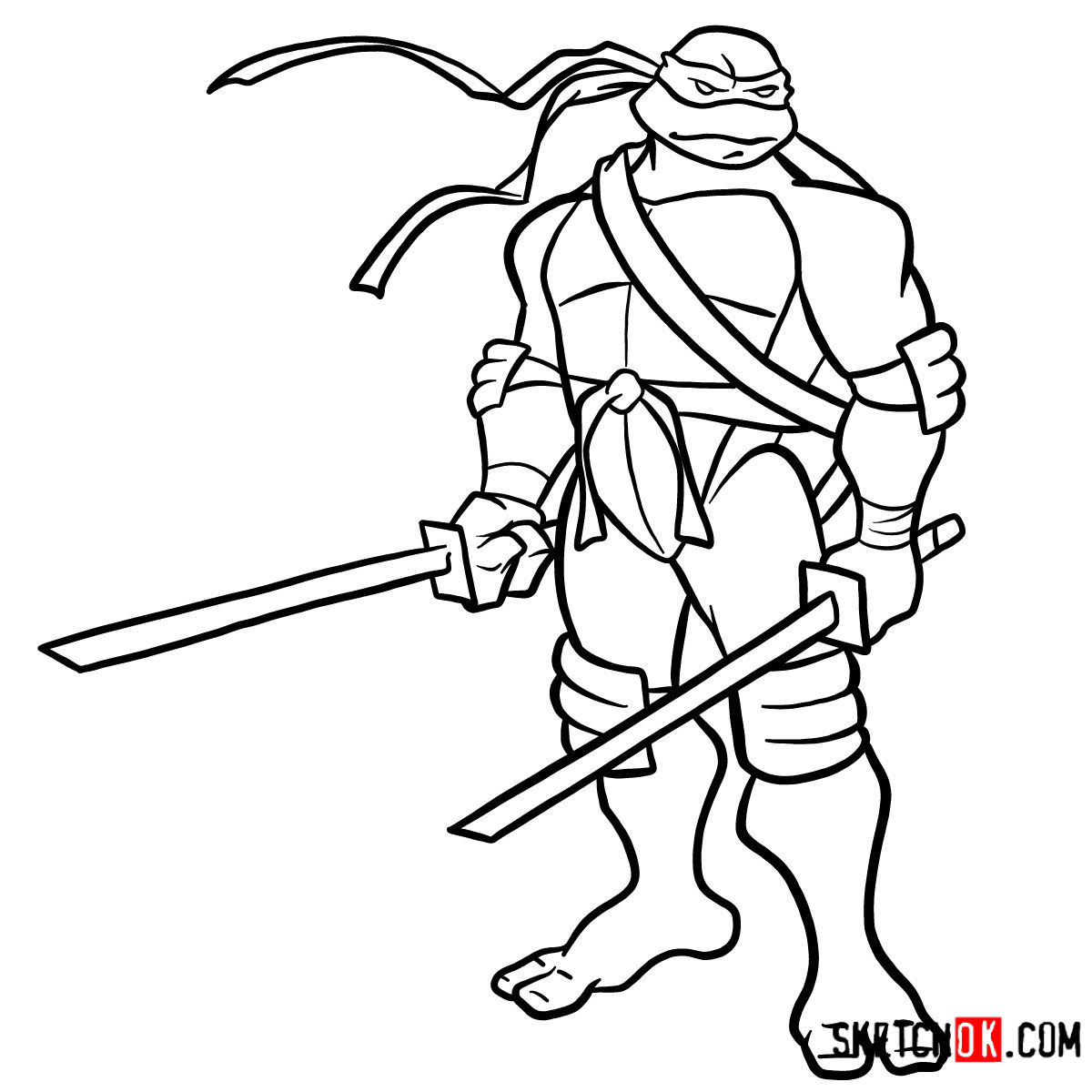 How to draw Leonardo with Ninjatos