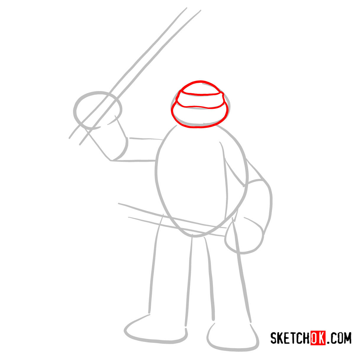 How to draw Leonardo | TMNT - step 02