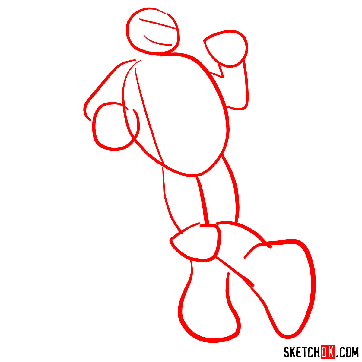 How to draw Leonardo ninja turtle cartoon style - step 01