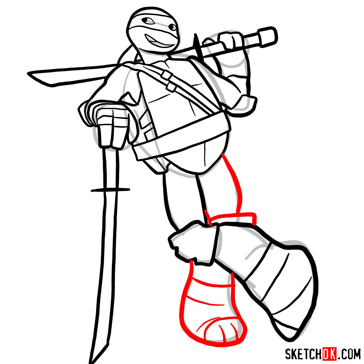 Easy Ninja Turtle Drawing Step By Step