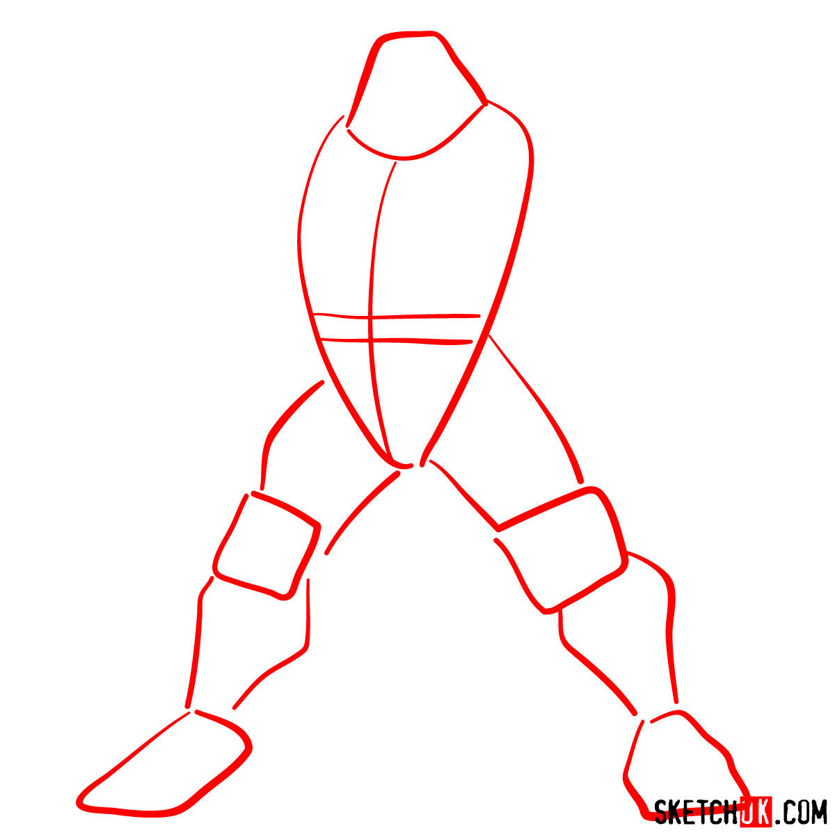 How to draw Michaelangelo ninja turtle - step 01