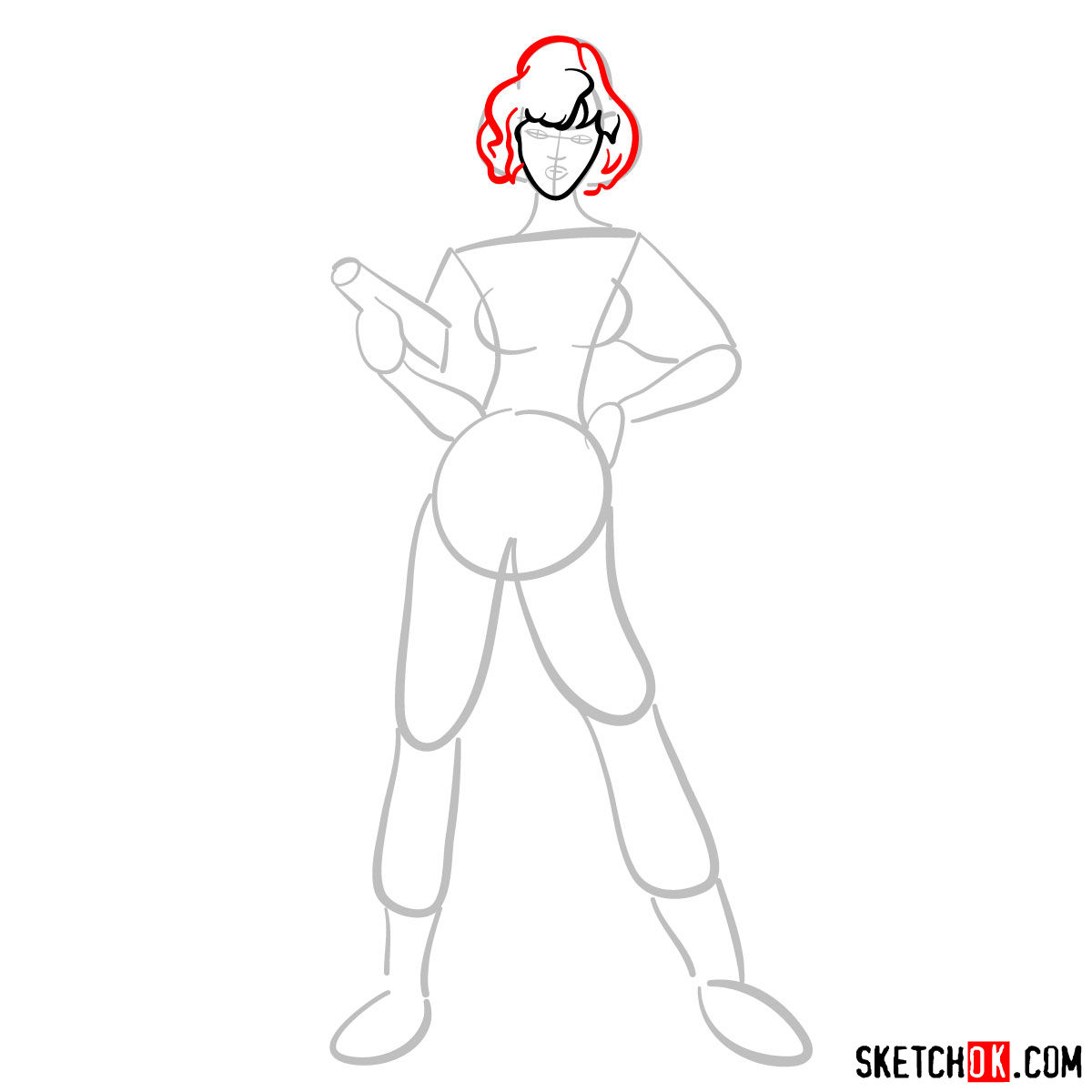 How to draw April O’Neil from old cartoons - step 04