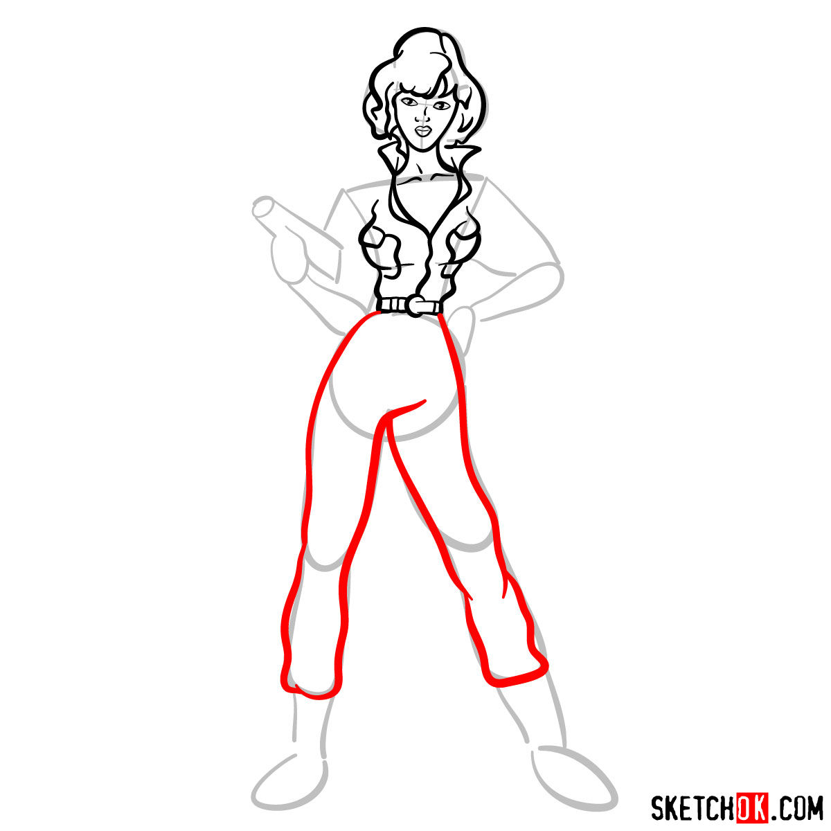 How to draw April O’Neil from old cartoons - step 08