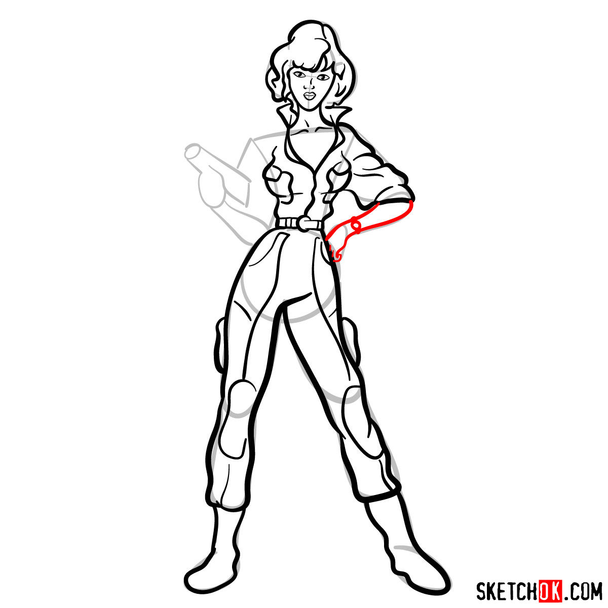 How to draw April O’Neil from old cartoons - step 11