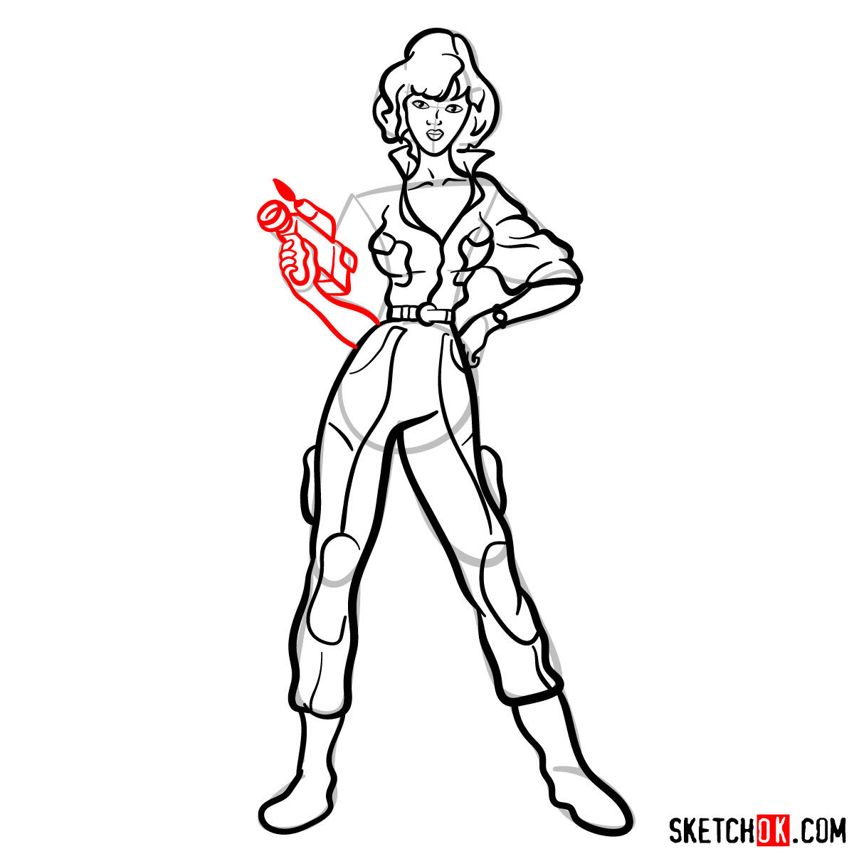 How to draw April O’Neil from old cartoons - step 12