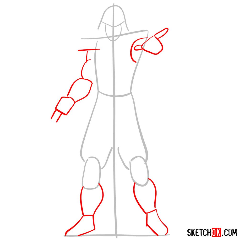 How to draw Shredder - step 02