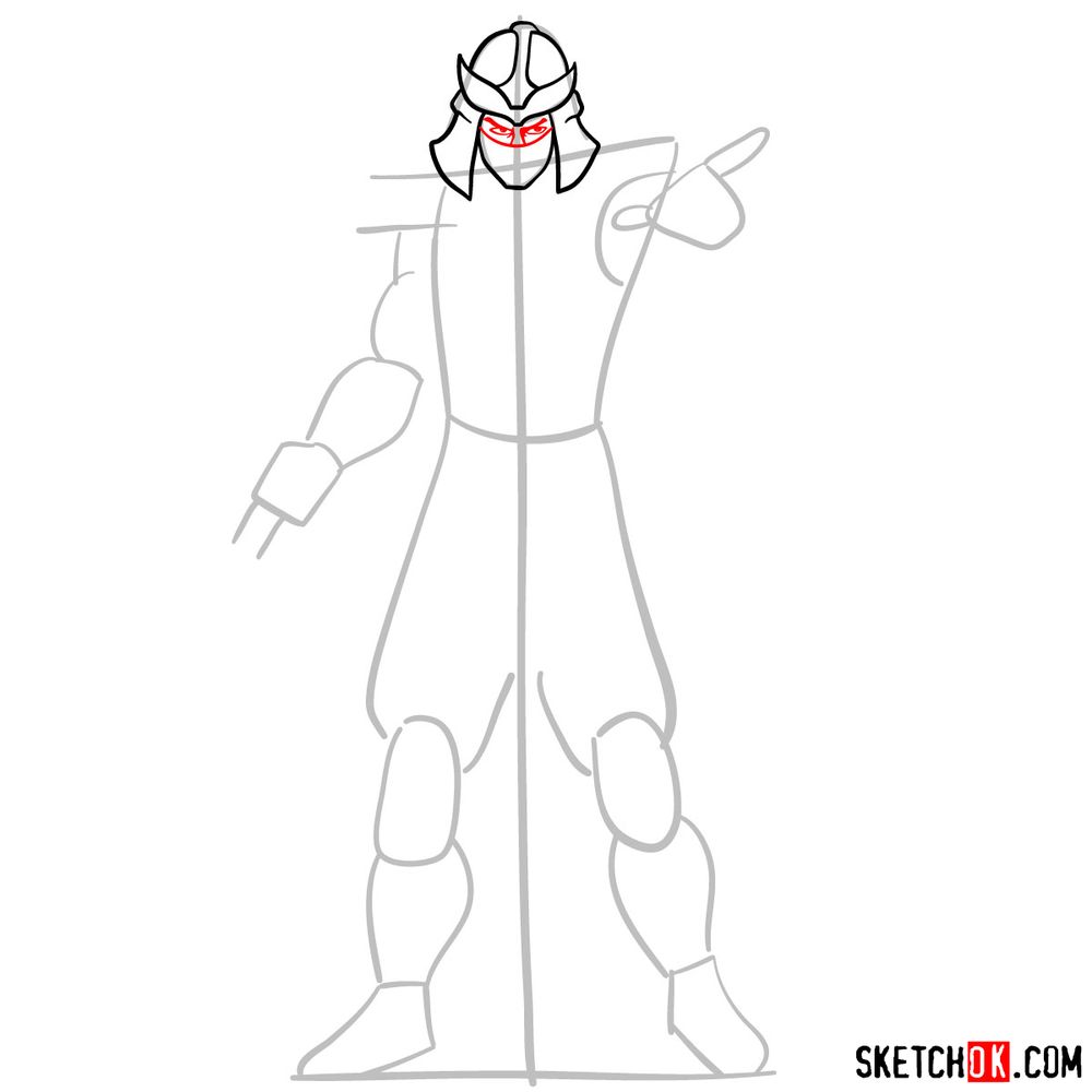 How to draw Shredder - step 05