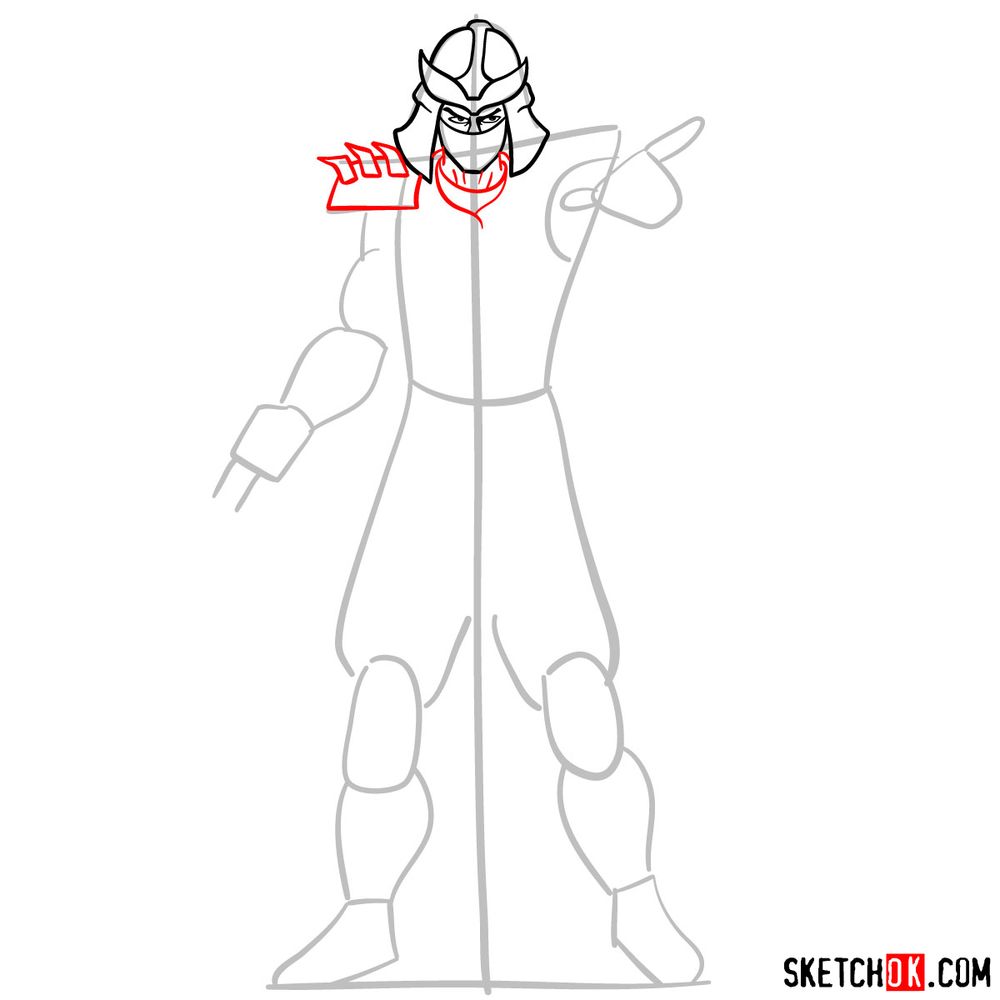 How to draw Shredder - step 06