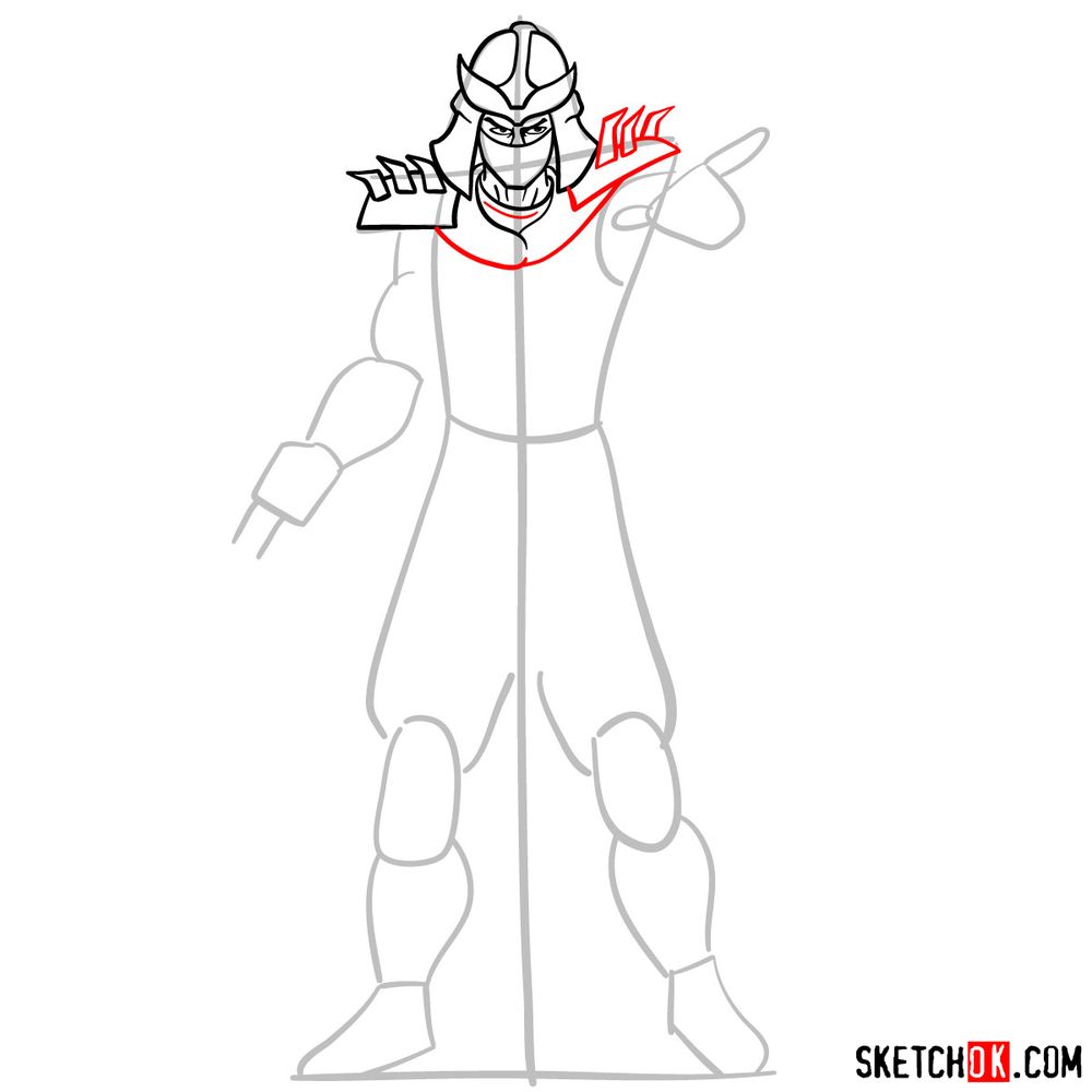 How to draw Shredder - step 07
