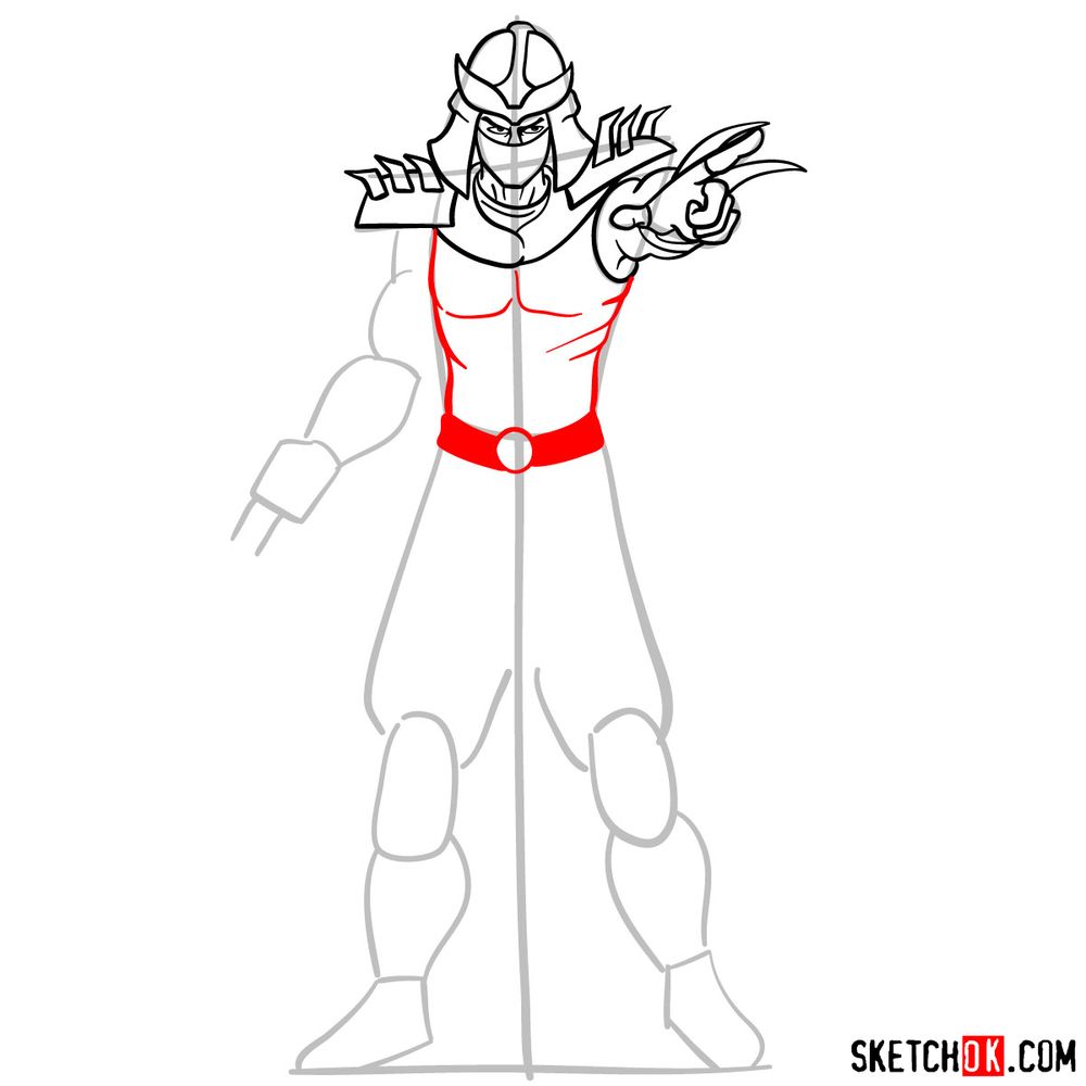 How to draw Shredder - step 10