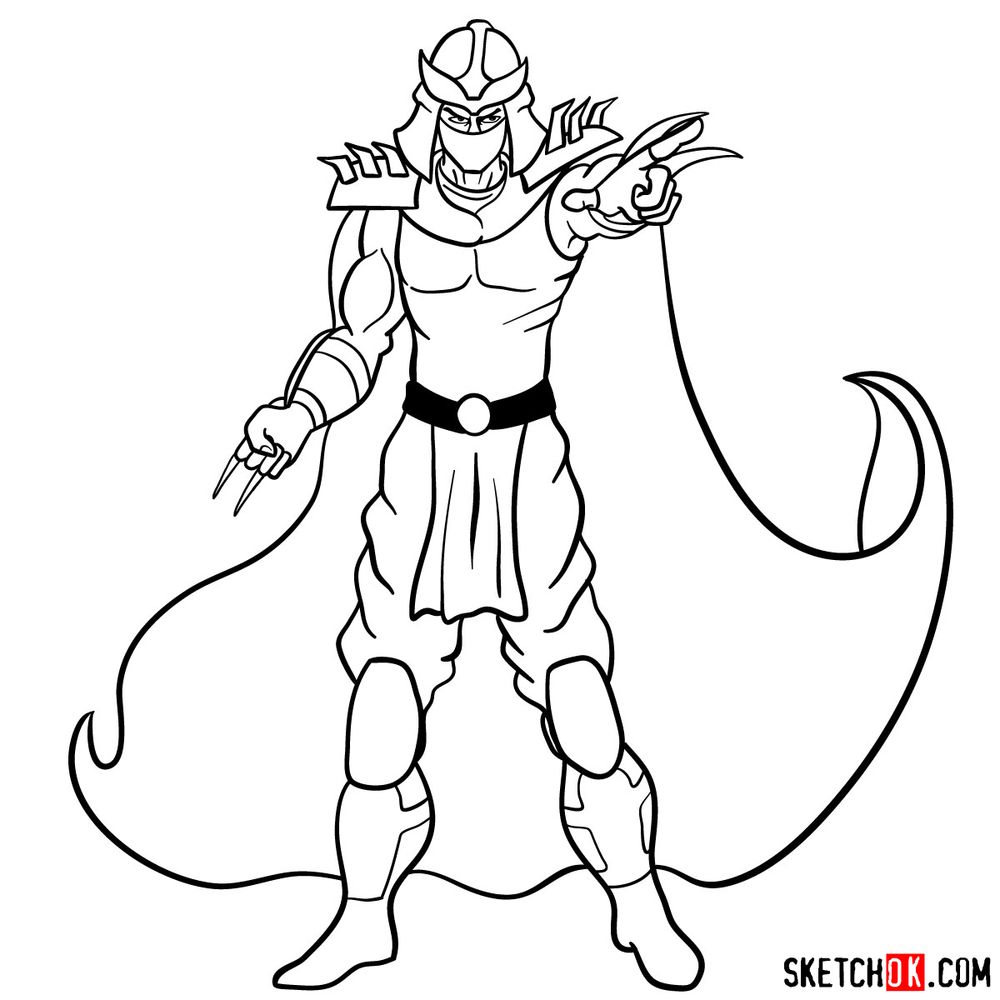 How to draw Shredder - step 16