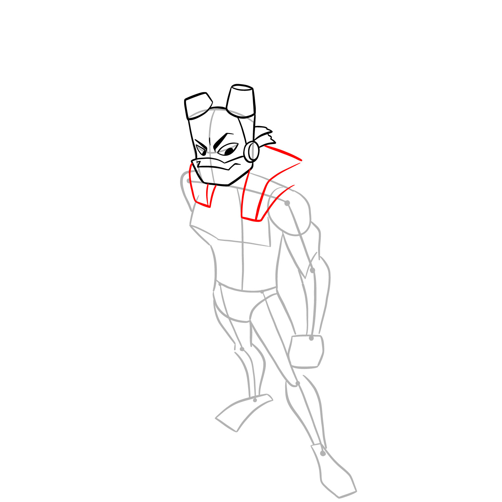 How to draw Donnie in Hamato Ninpō state - step 11