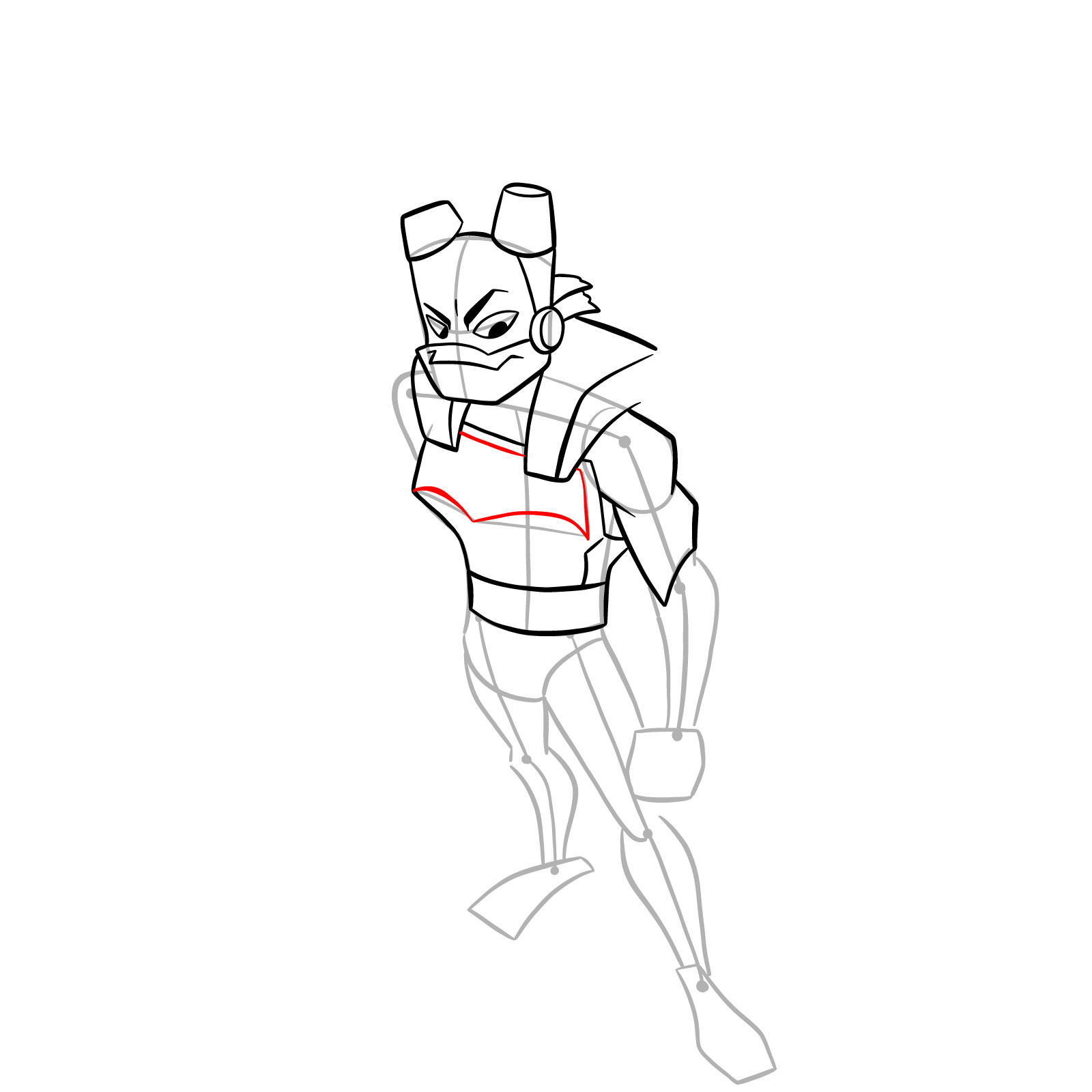 How to draw Donnie in Hamato Ninpō state - step 17