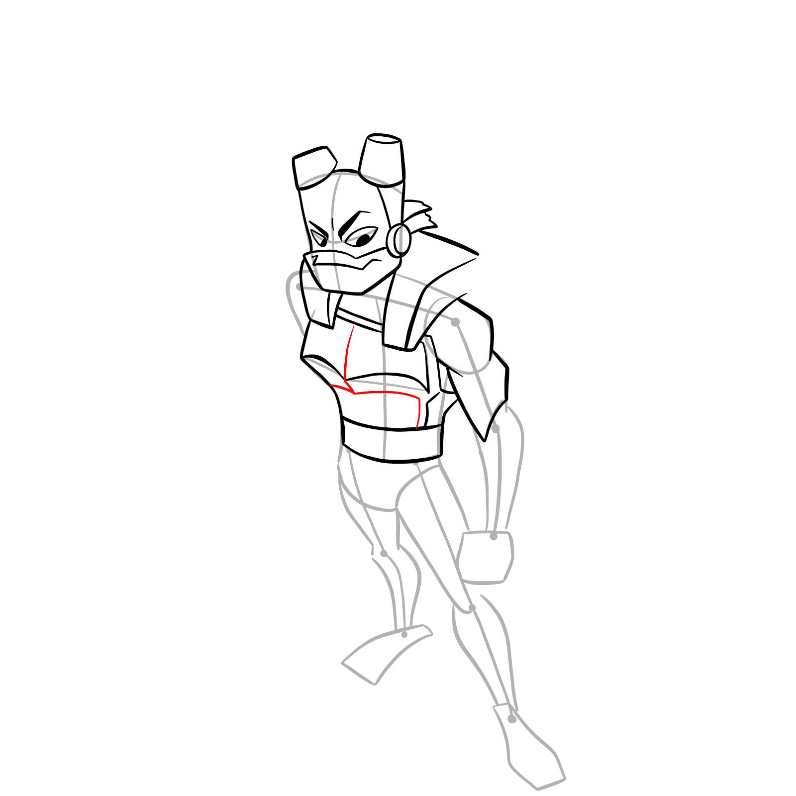 How to draw Donnie in Hamato Ninpō state - step 18