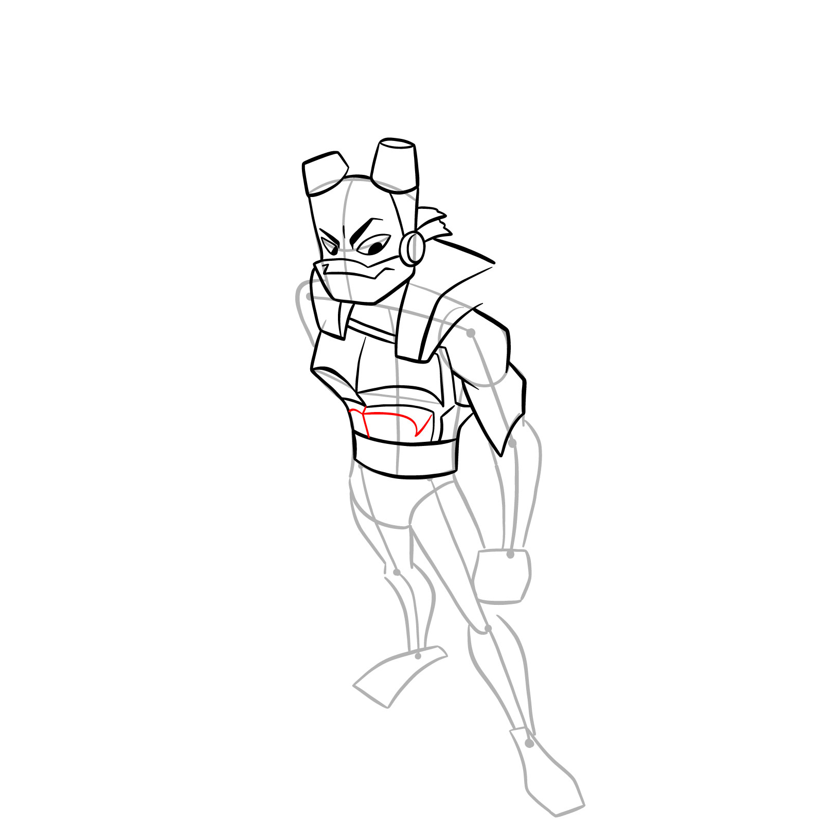 How to draw Donnie in Hamato Ninpō state - step 19