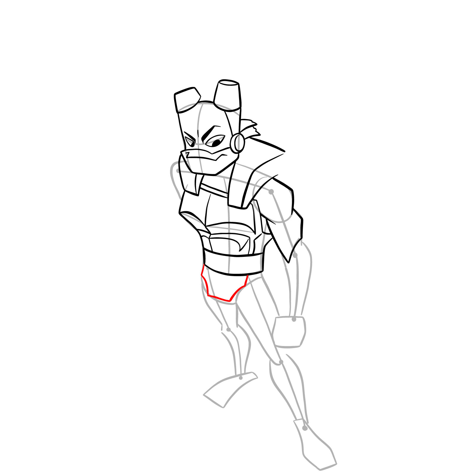 How to draw Donnie in Hamato Ninpō state - step 20