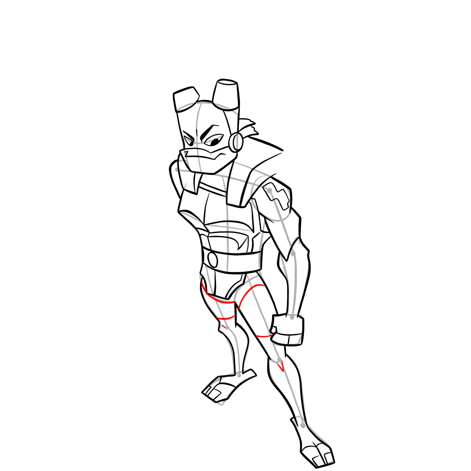 How to draw Donnie in Hamato Ninpō state - step 32