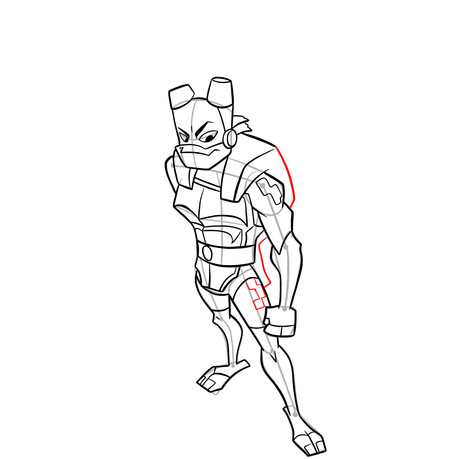How to draw Donnie in Hamato Ninpō state - step 33