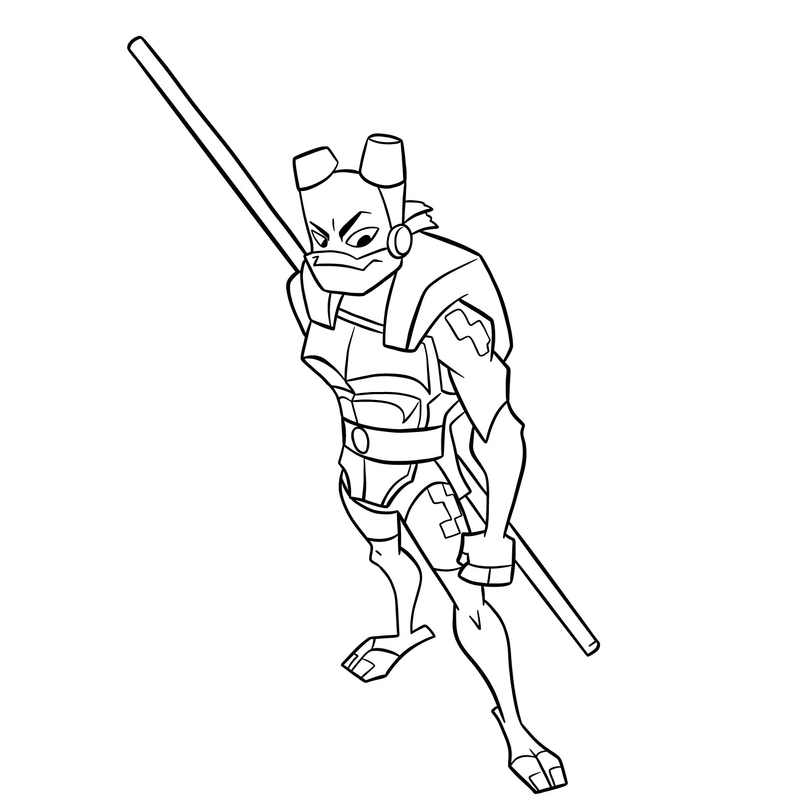 How to draw Donnie in Hamato Ninpō state - final step