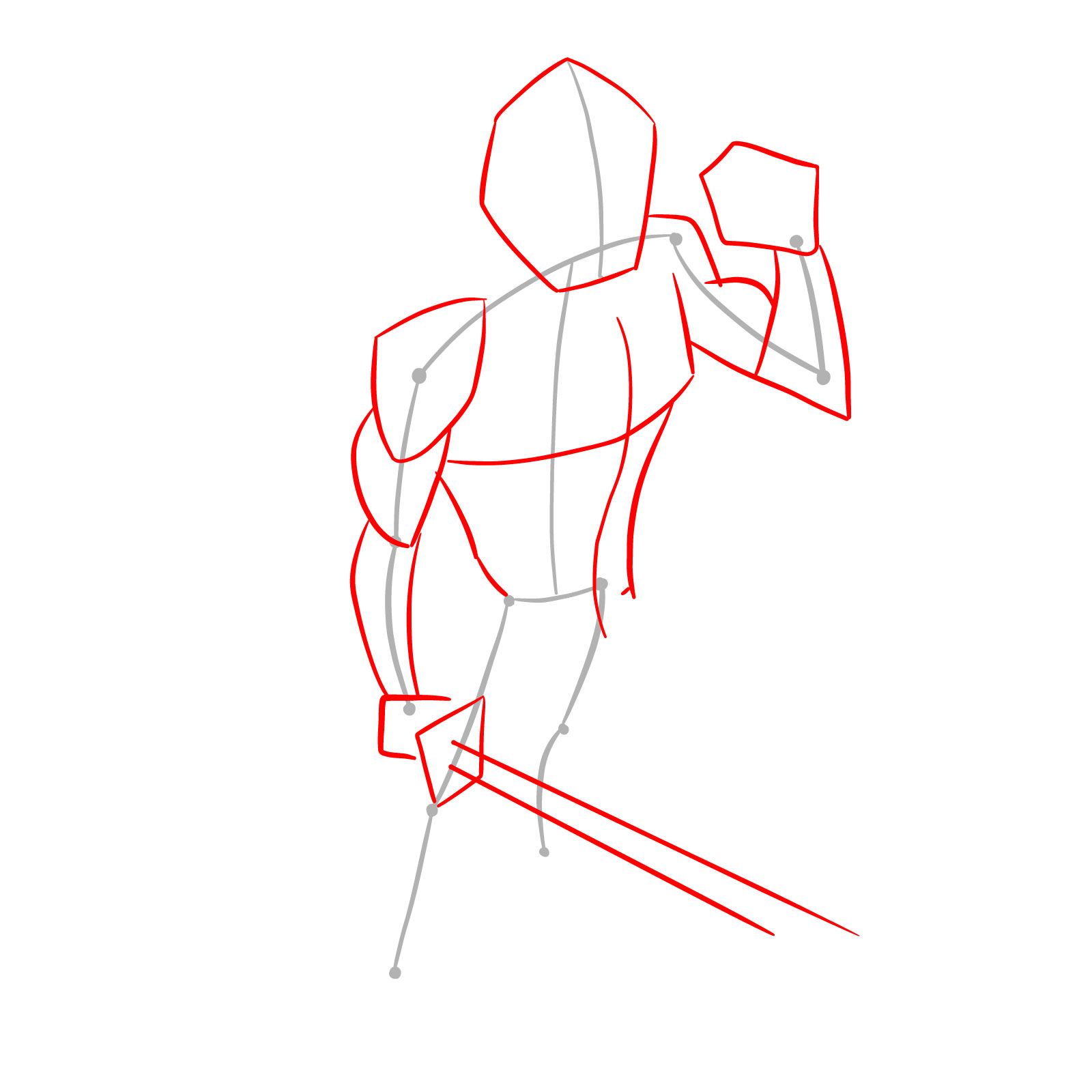 How to draw Leo in Hamato Ninpō state - step 02