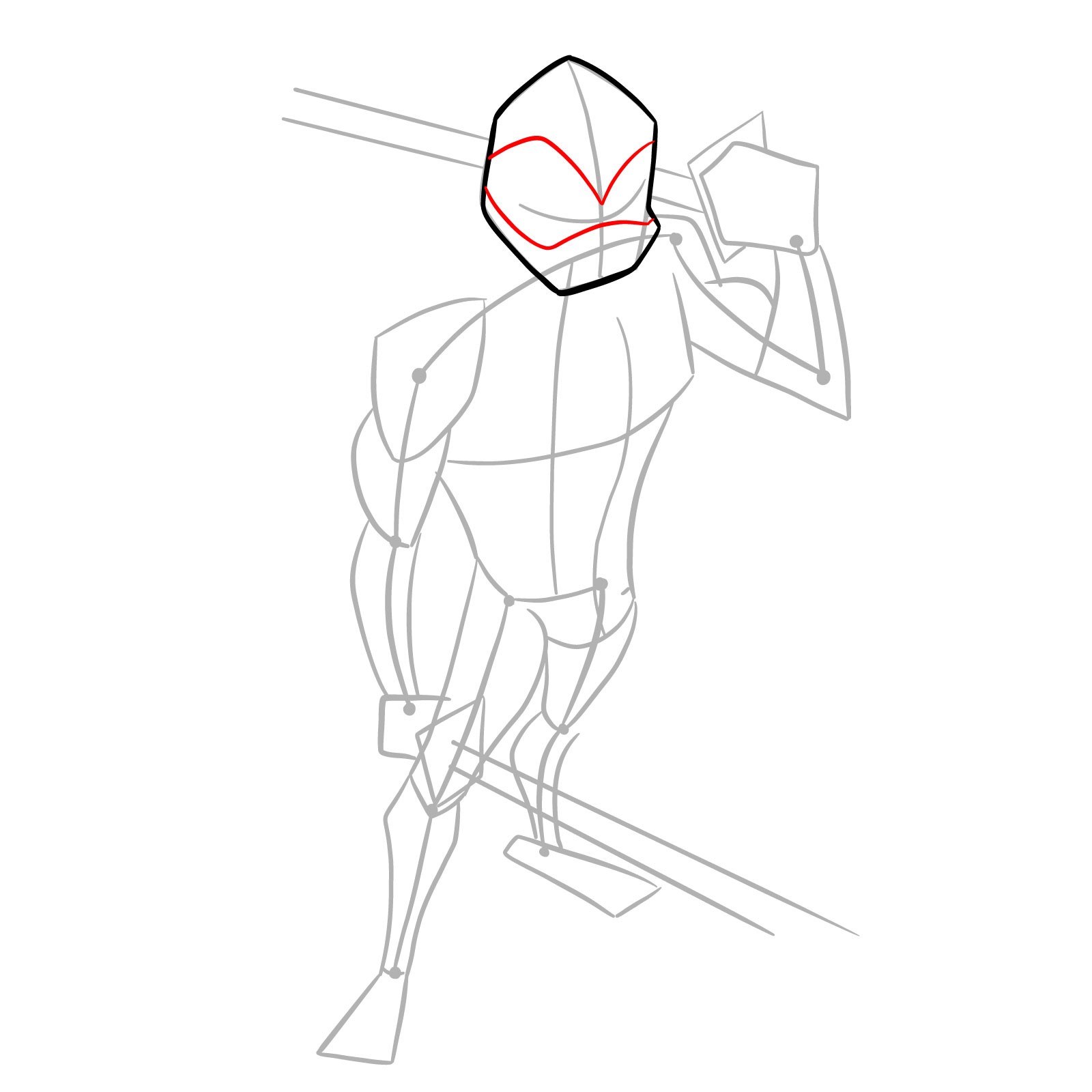 How to draw Leo in Hamato Ninpō state - step 05