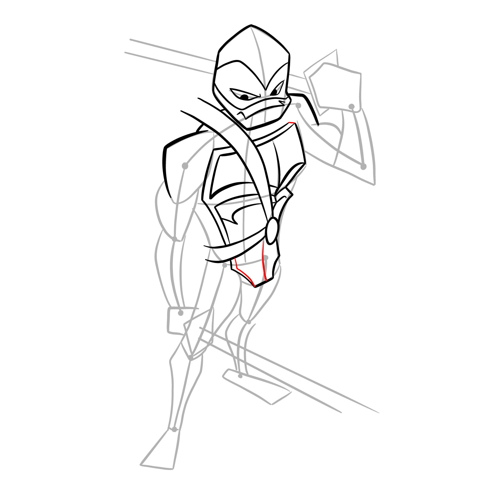 How to draw Leo in Hamato Ninpō state - step 18