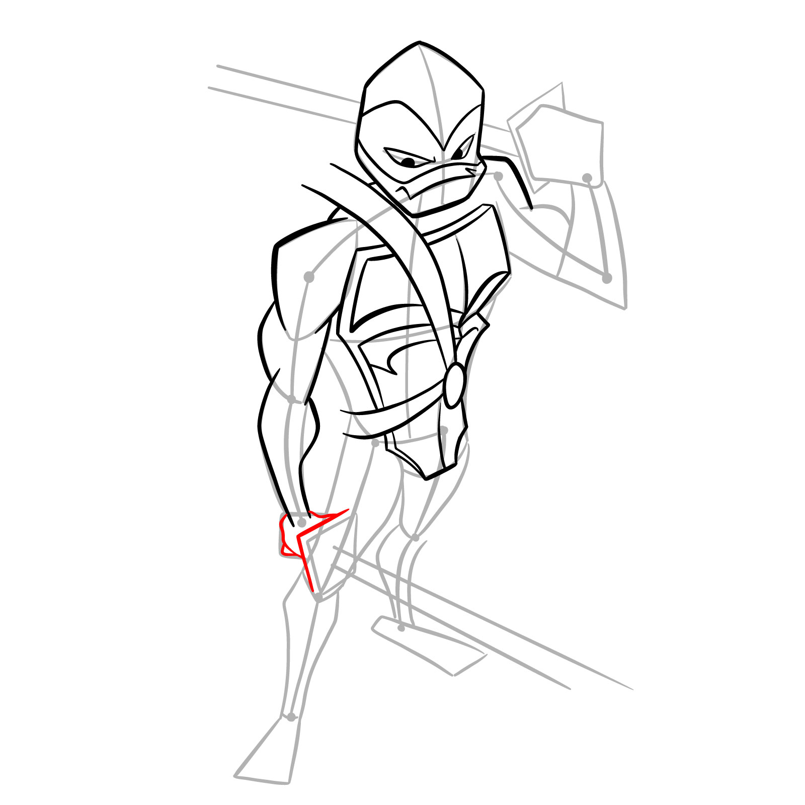 How to draw Leo in Hamato Ninpō state - step 21