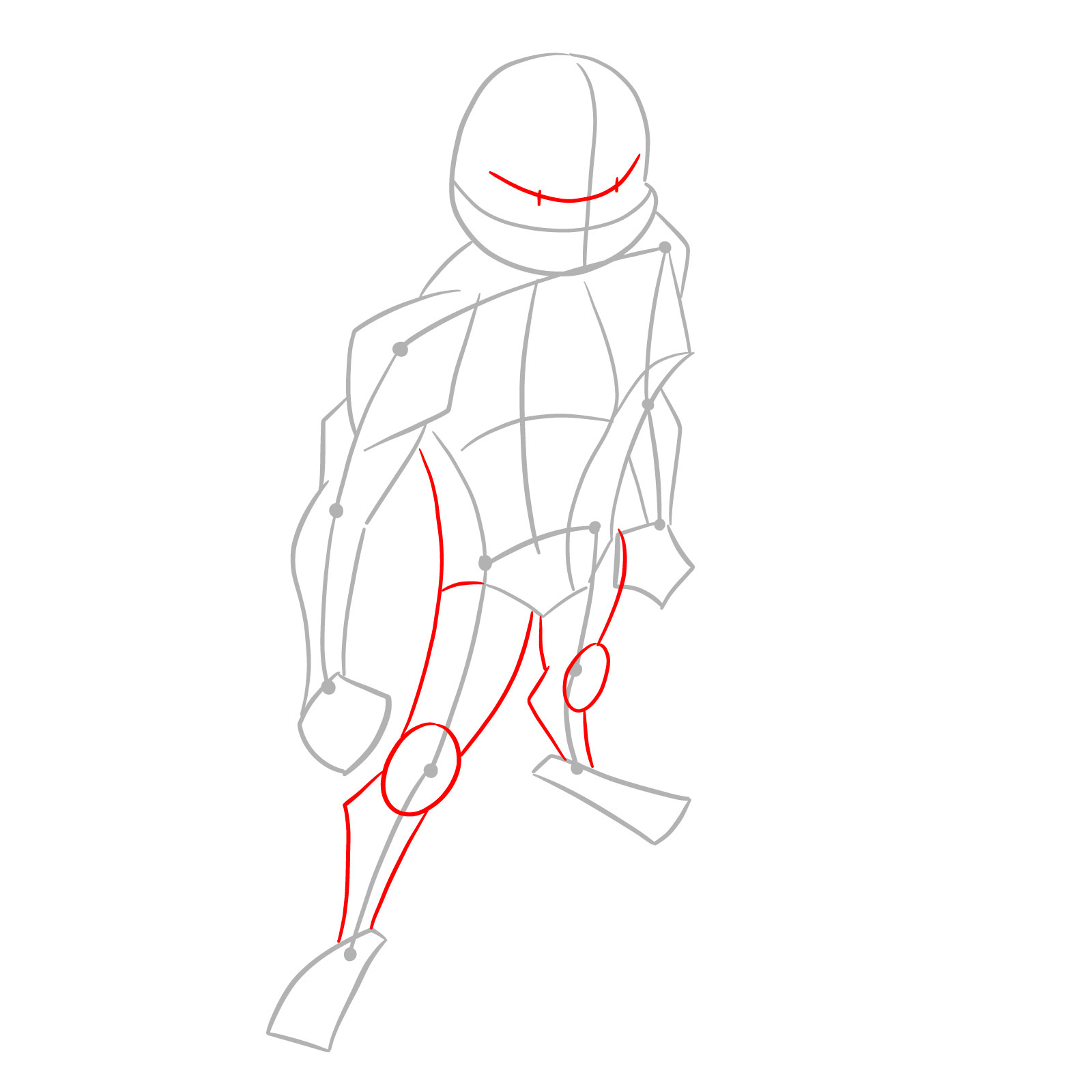 How to draw Mikey in Hamato Ninpō state - step 03