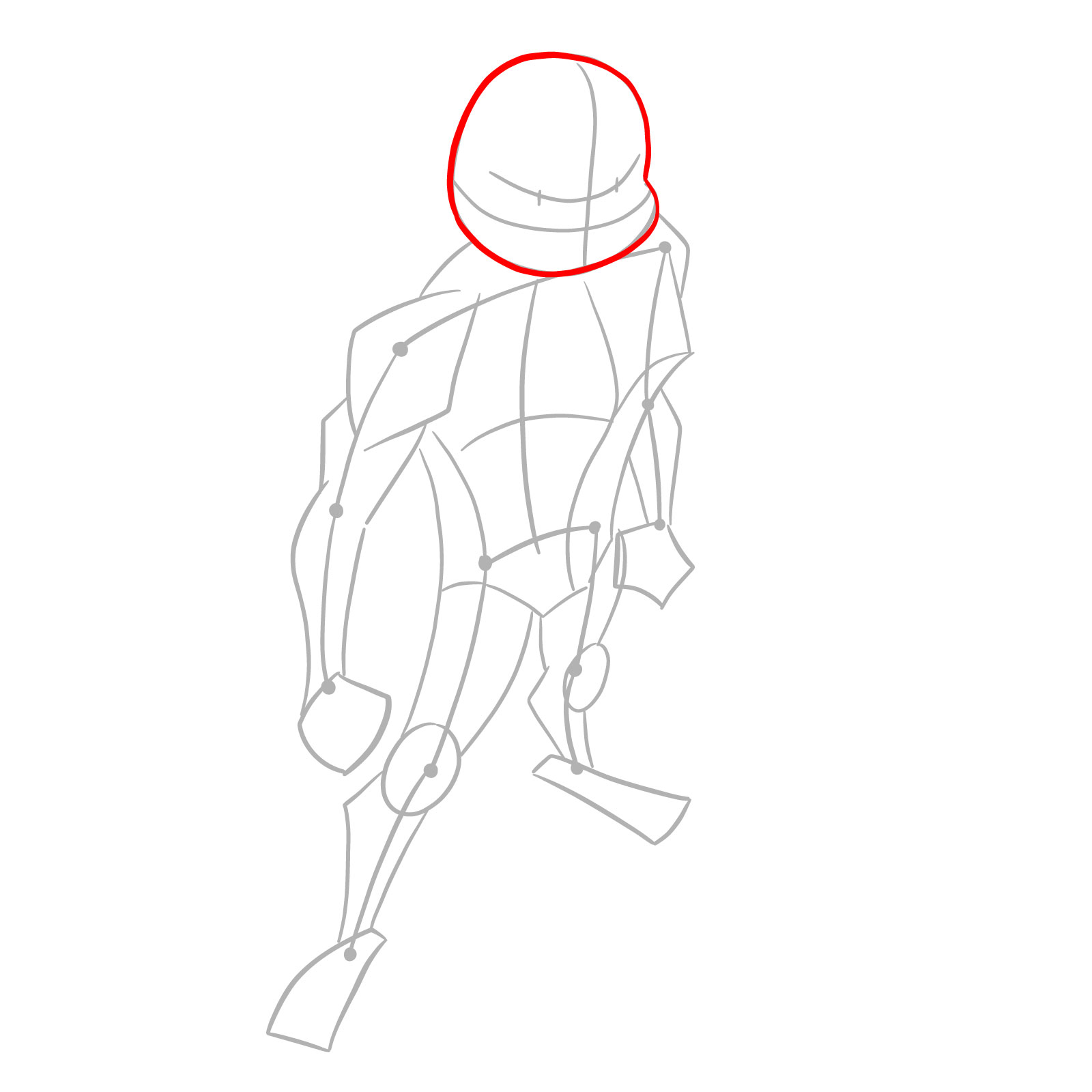 How to draw Mikey in Hamato Ninpō state - step 04