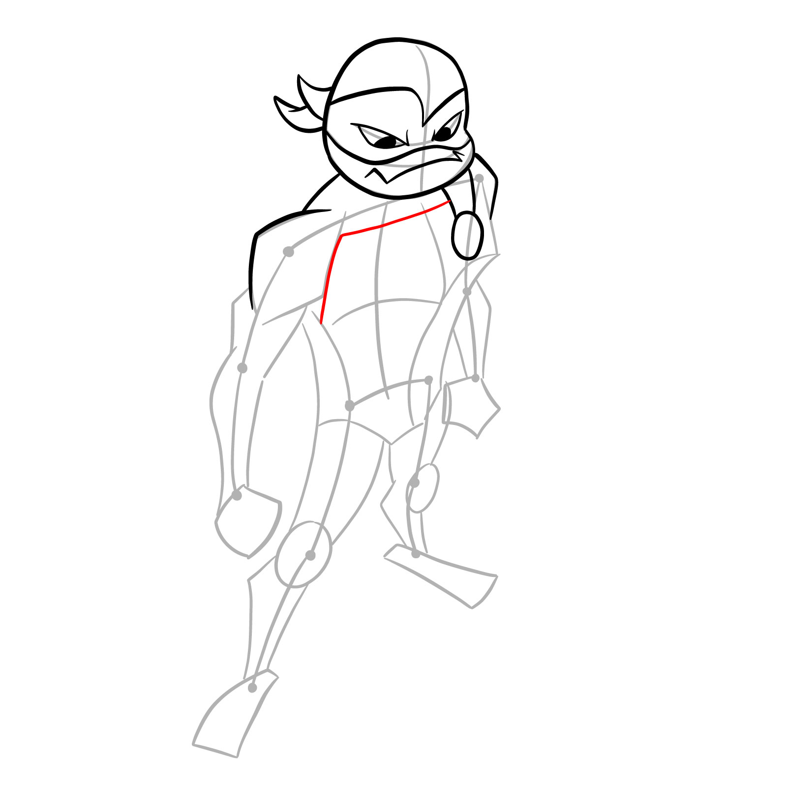 How to draw Mikey in Hamato Ninpō state - step 10