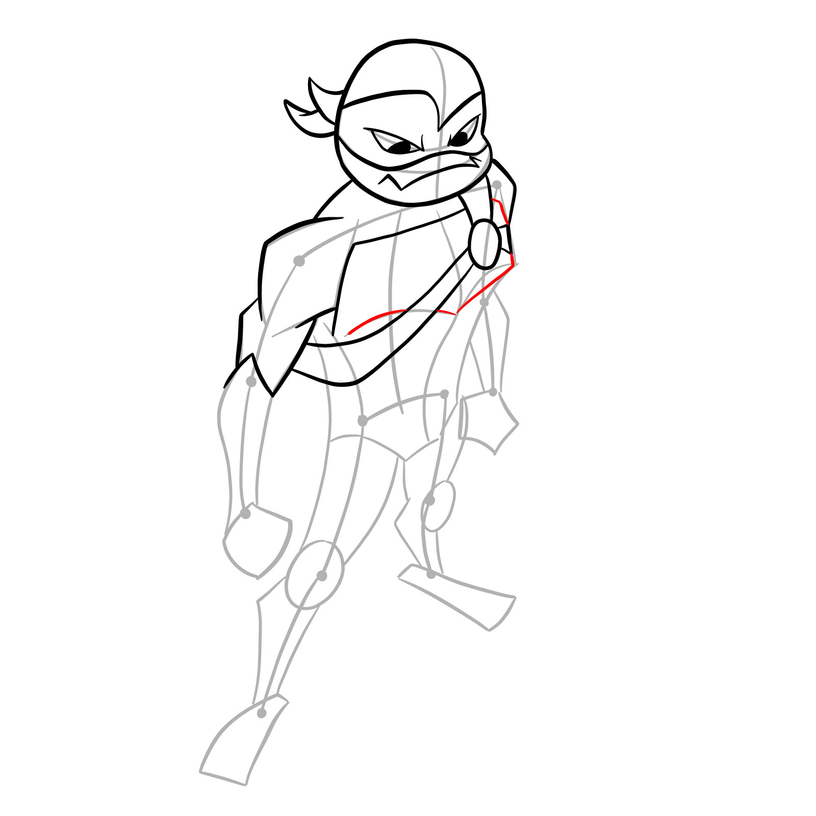 How to draw Mikey in Hamato Ninpō state - step 13
