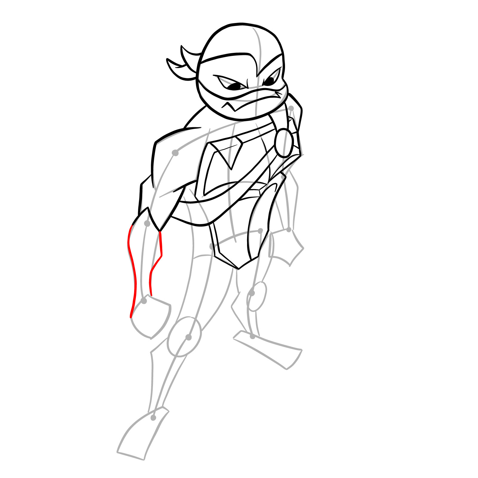 How to draw Mikey in Hamato Ninpō state - step 19