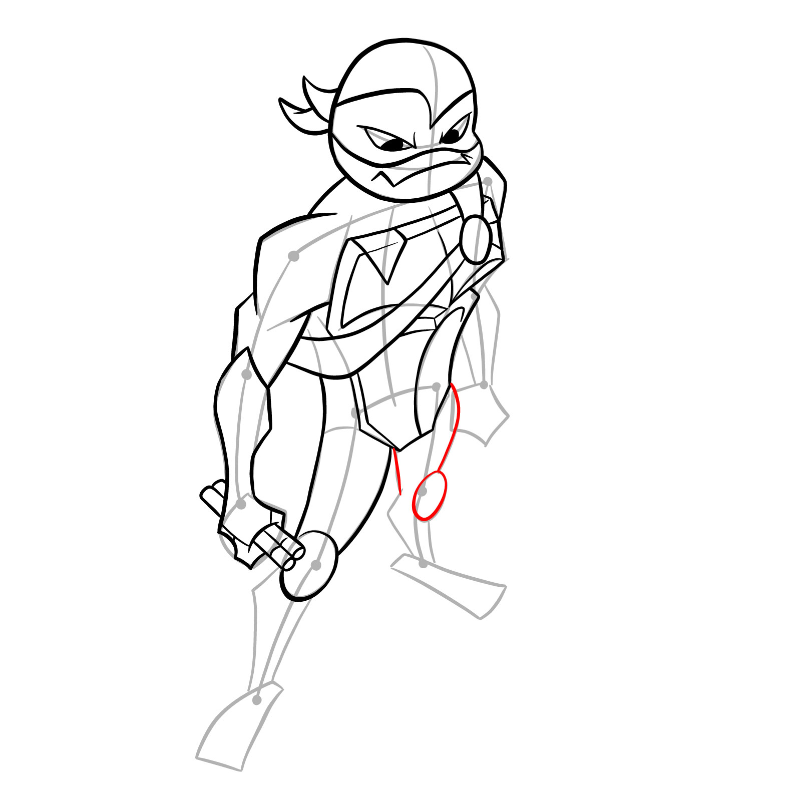 How to draw Mikey in Hamato Ninpō state - step 24