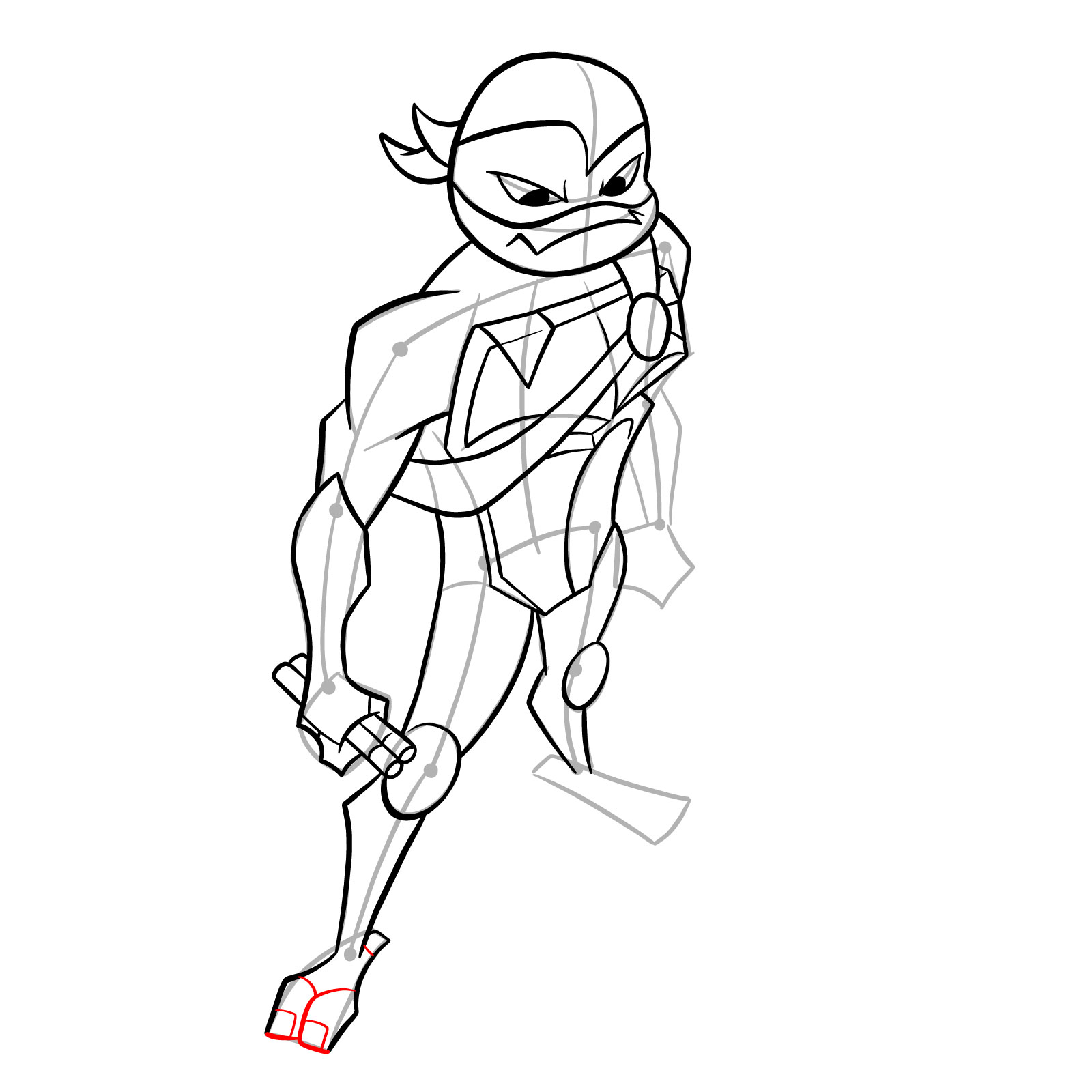 How to draw Mikey in Hamato Ninpō state - step 27