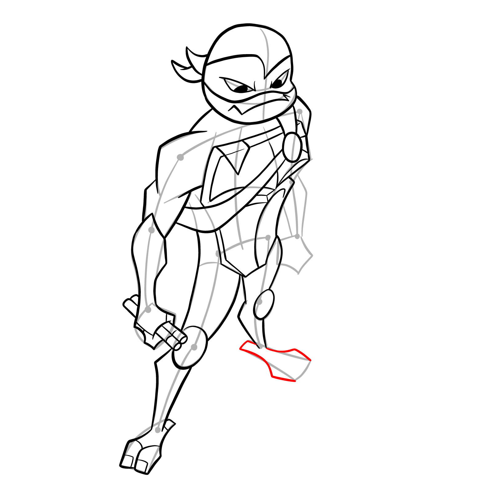 How to draw Mikey in Hamato Ninpō state - step 28