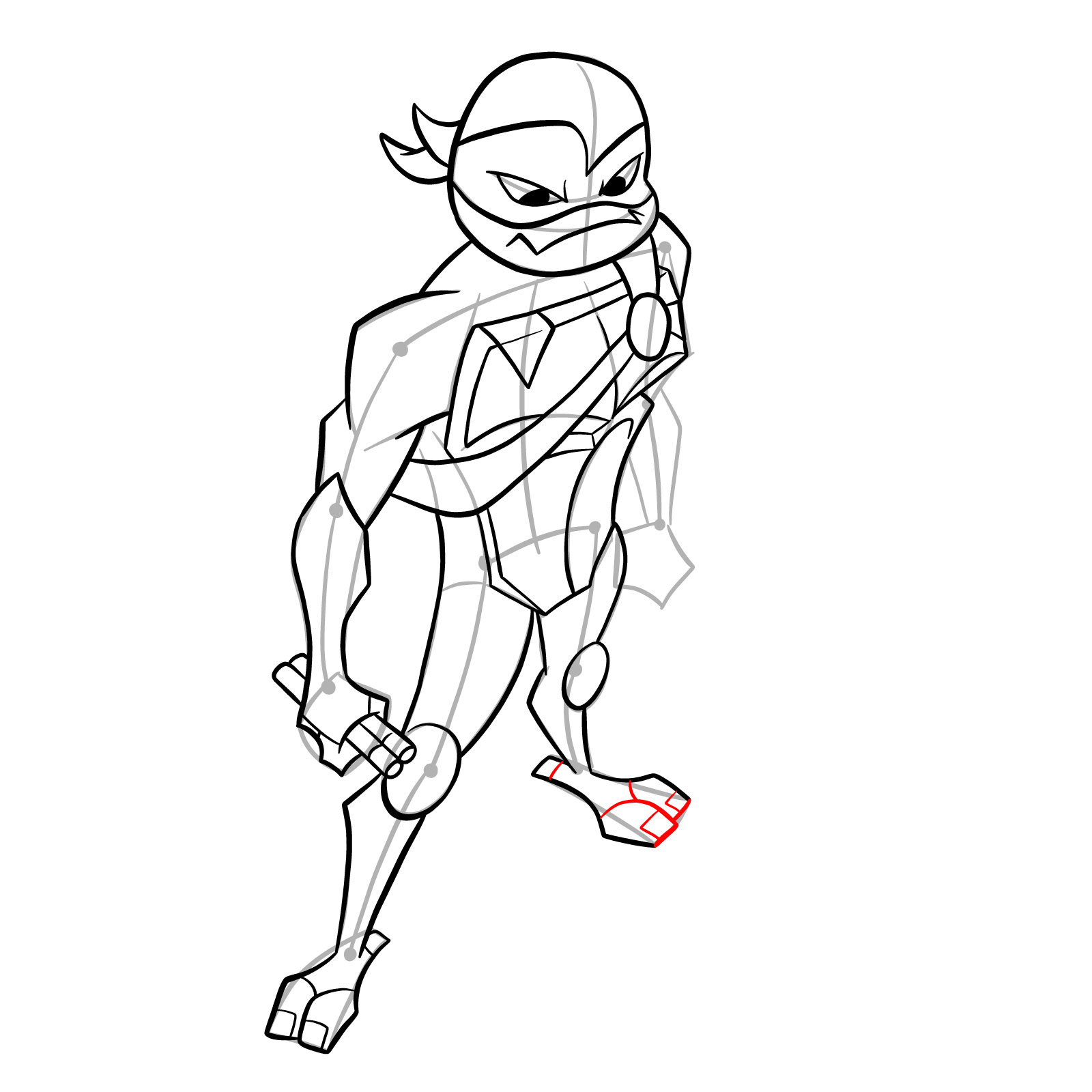 How to draw Mikey in Hamato Ninpō state - step 29