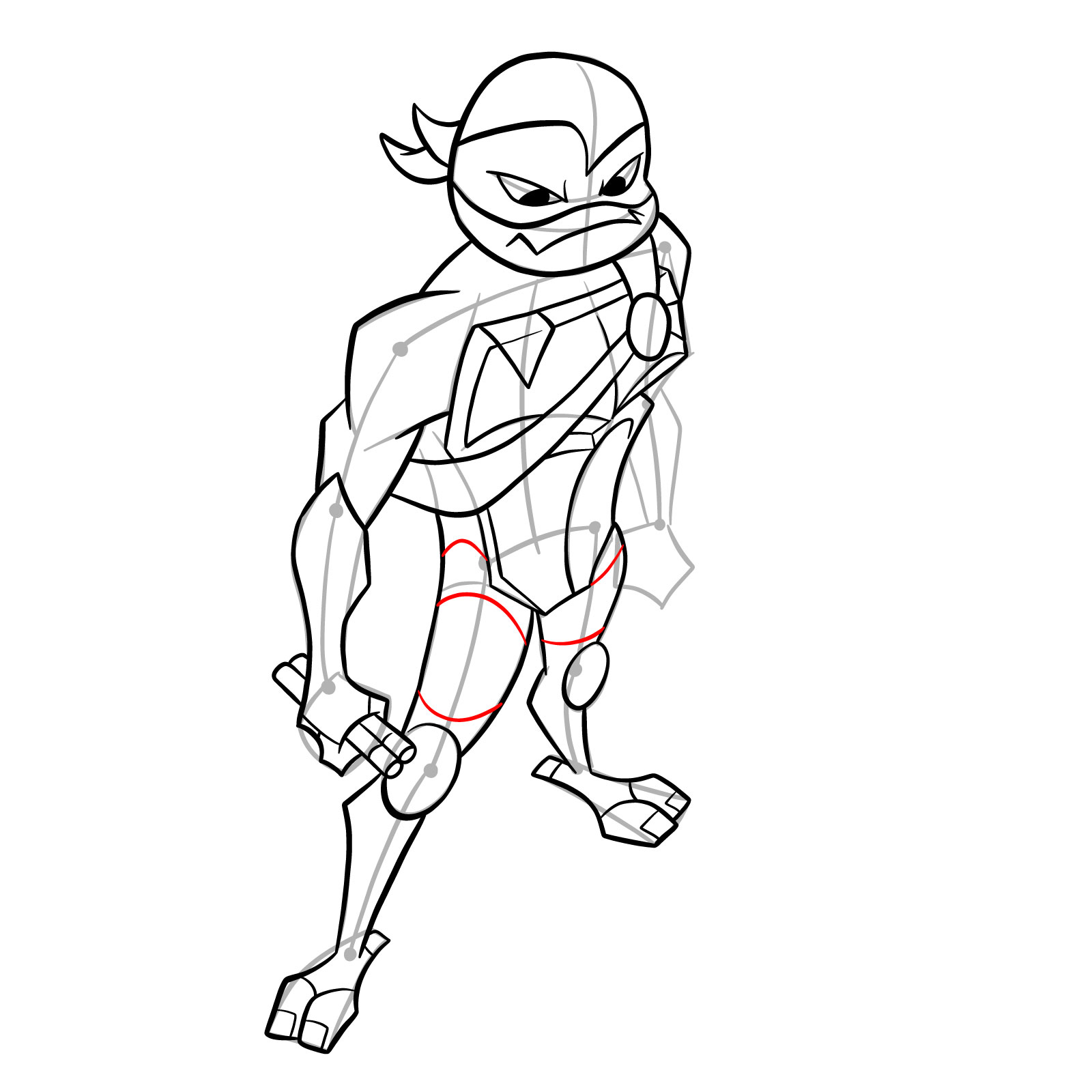 How to draw Mikey in Hamato Ninpō state - step 30