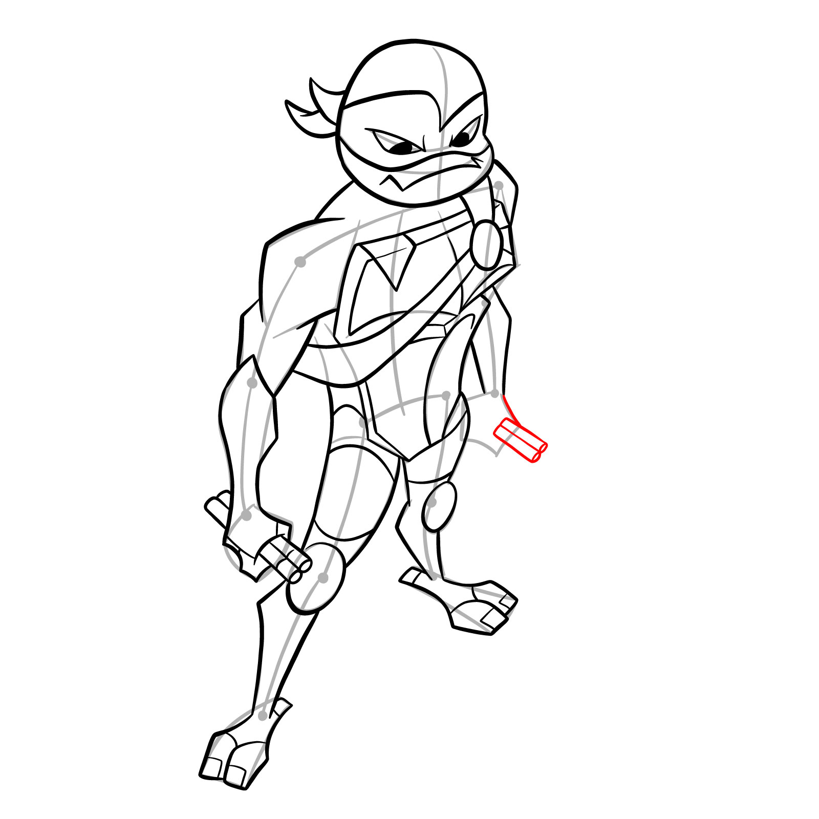 How to draw Mikey in Hamato Ninpō state - step 32