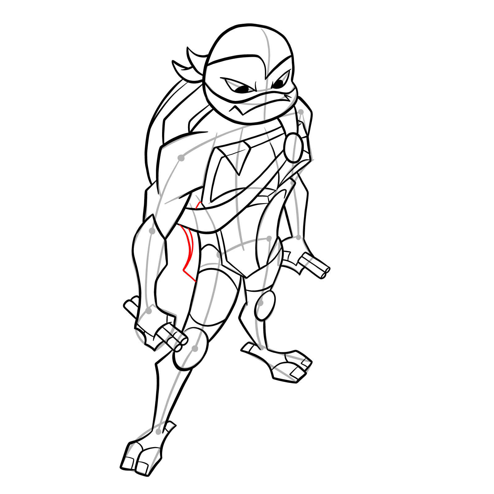 How to draw Mikey in Hamato Ninpō state - step 35