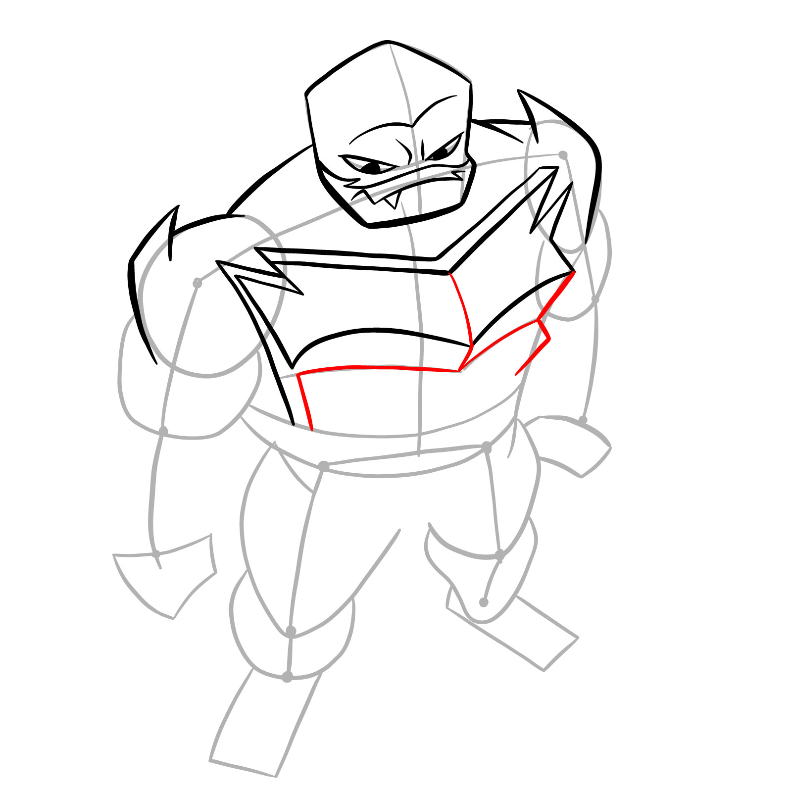How to draw Raph in Hamato Ninpō state - step 12
