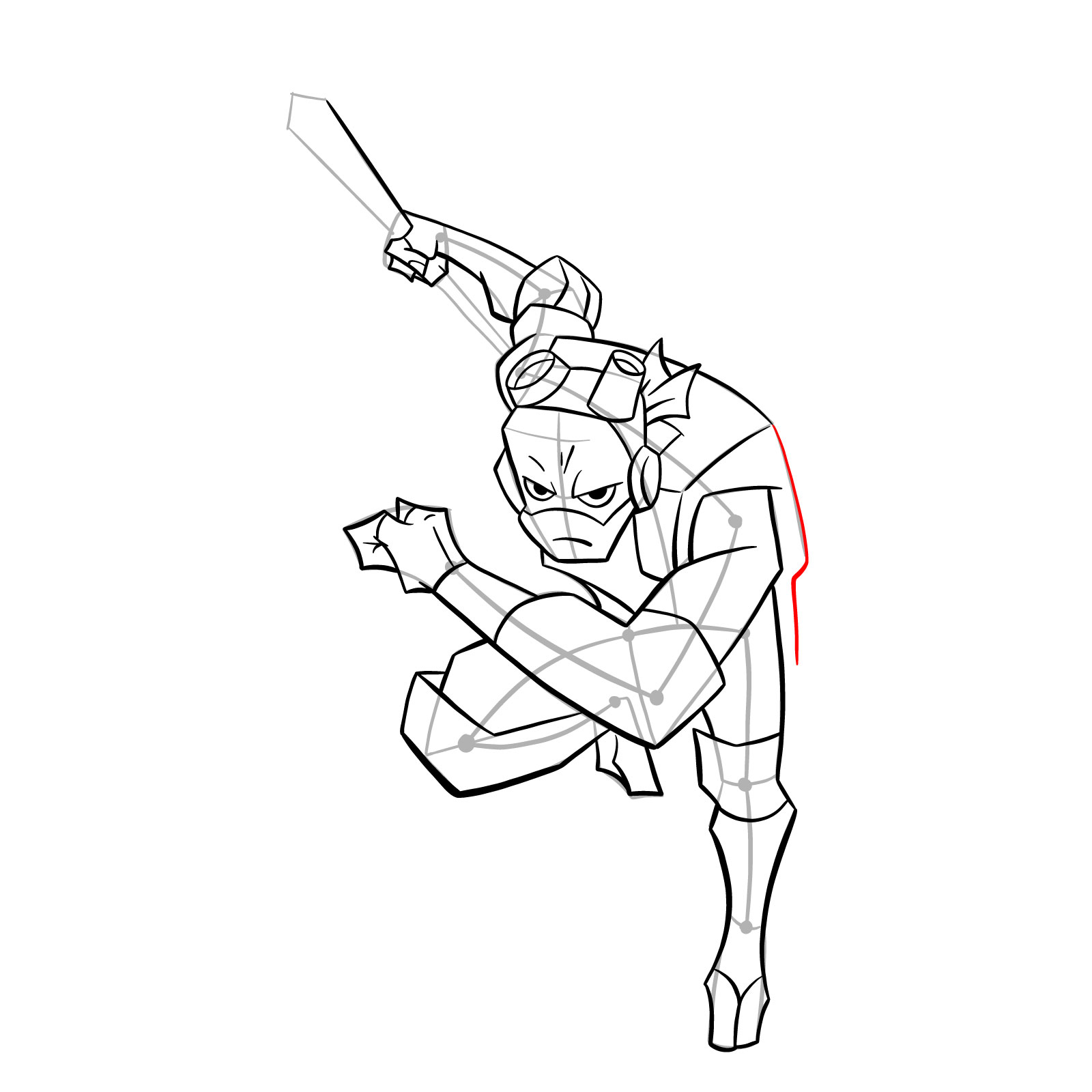 How to draw Donatello (Rise of TMNT) - step 34