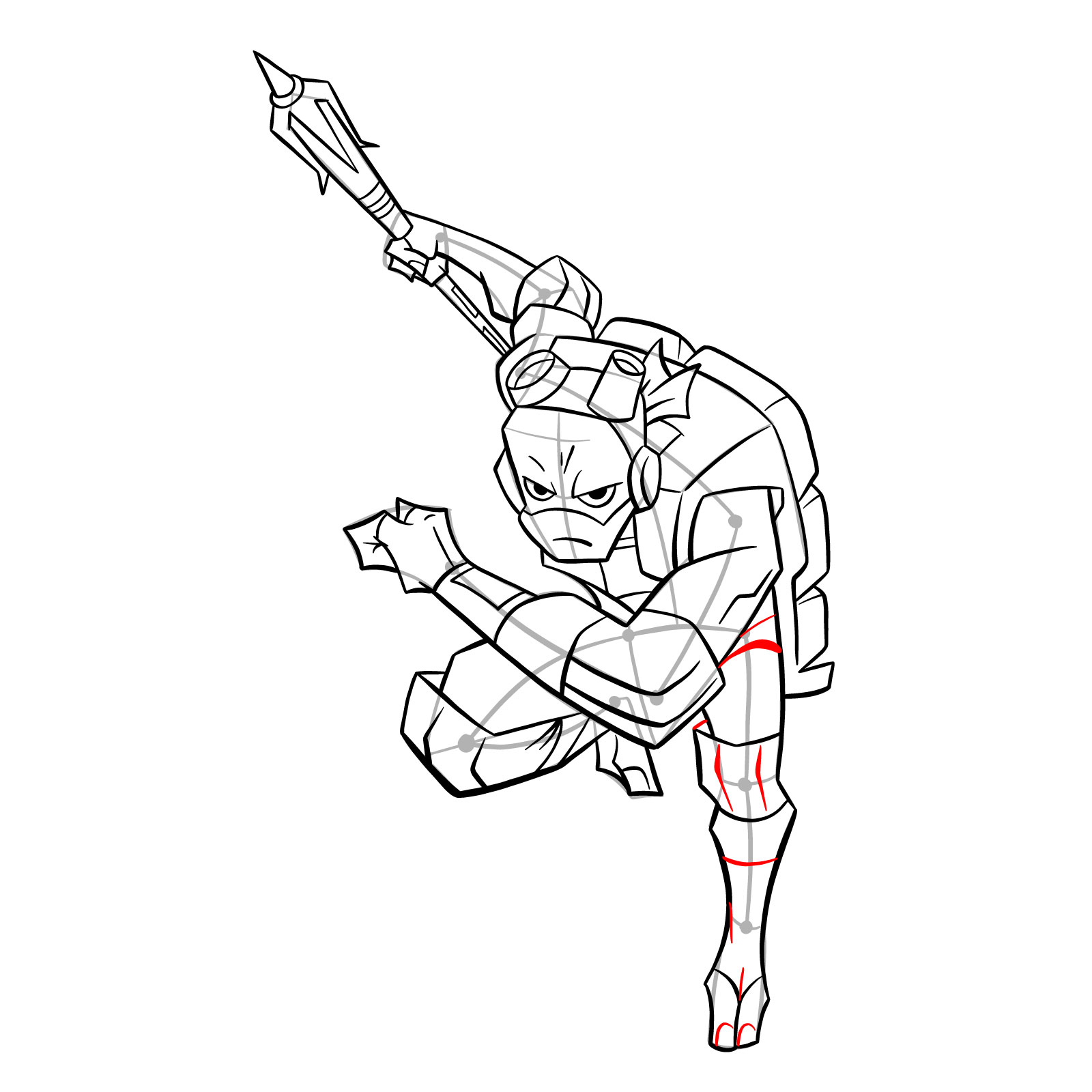 How to draw Donatello (Rise of TMNT) - step 44